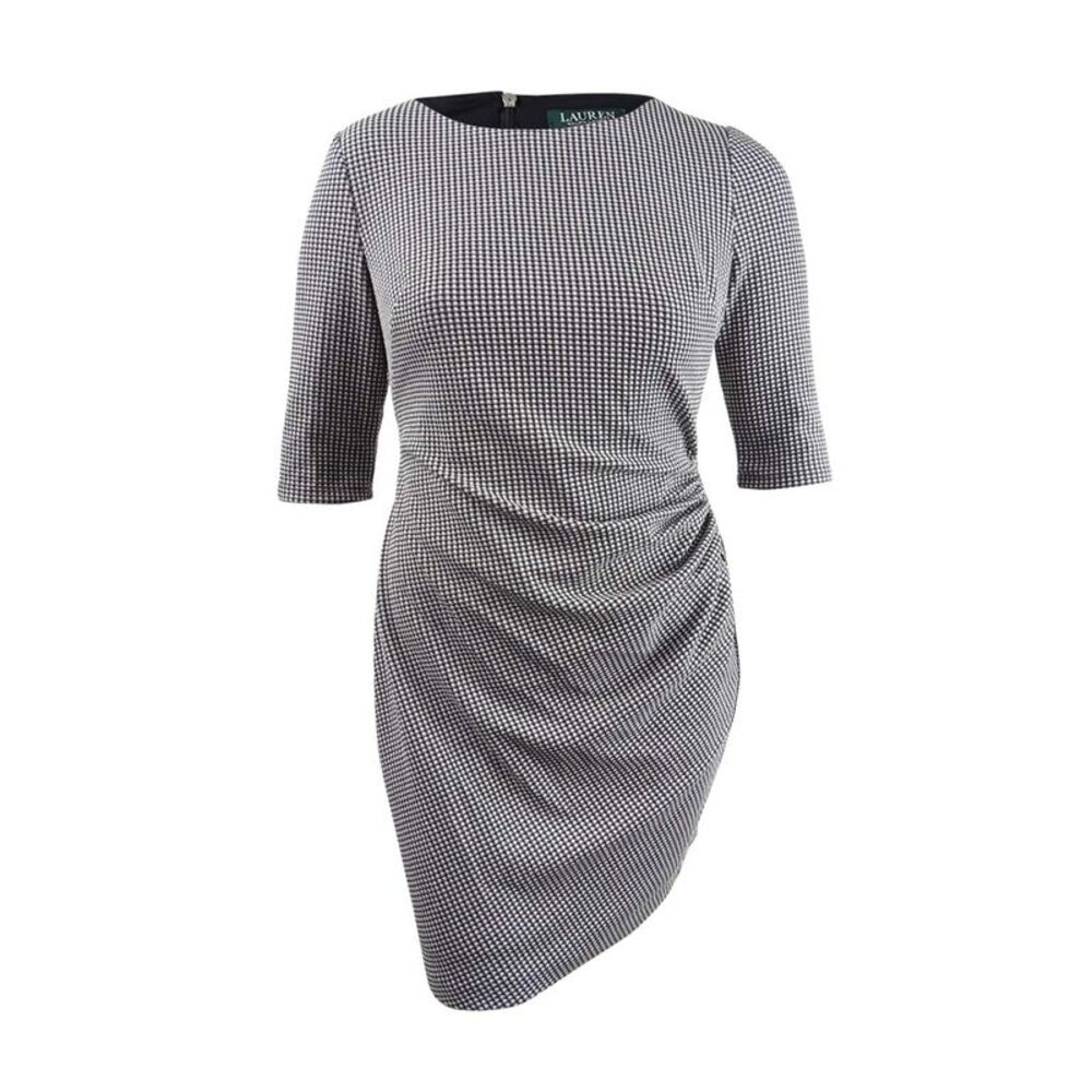 Lauren by Ralph Lauren Women's Knit Jacquard Sheath Dress - Black/White